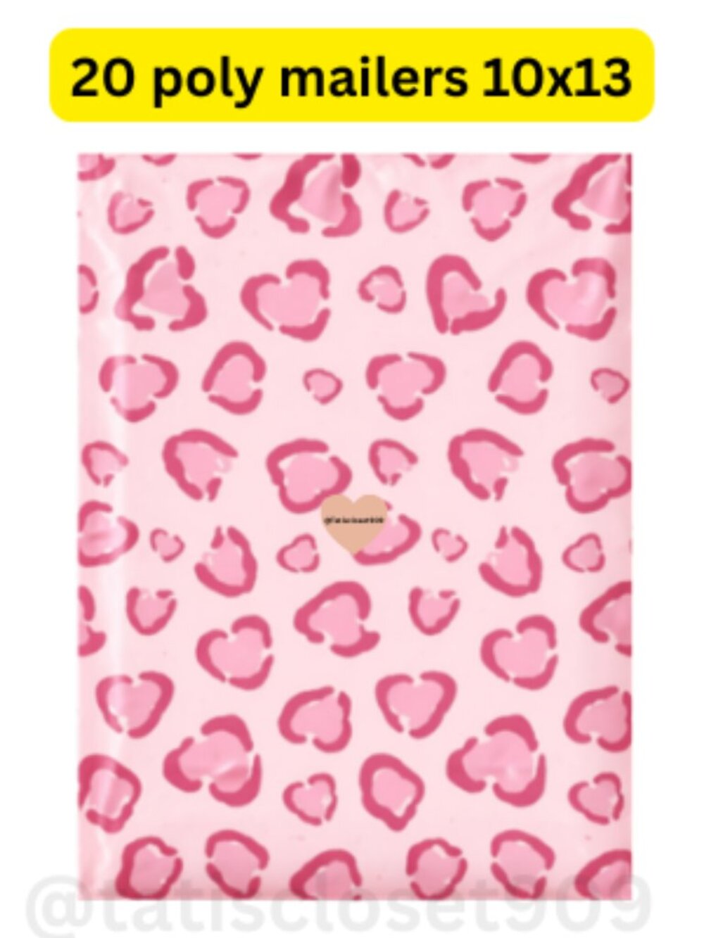20 Love Leopard poly mailers shipping bags size 10x13 - Picture 2 of 2